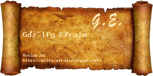 Gálfy Efraim névjegykártya